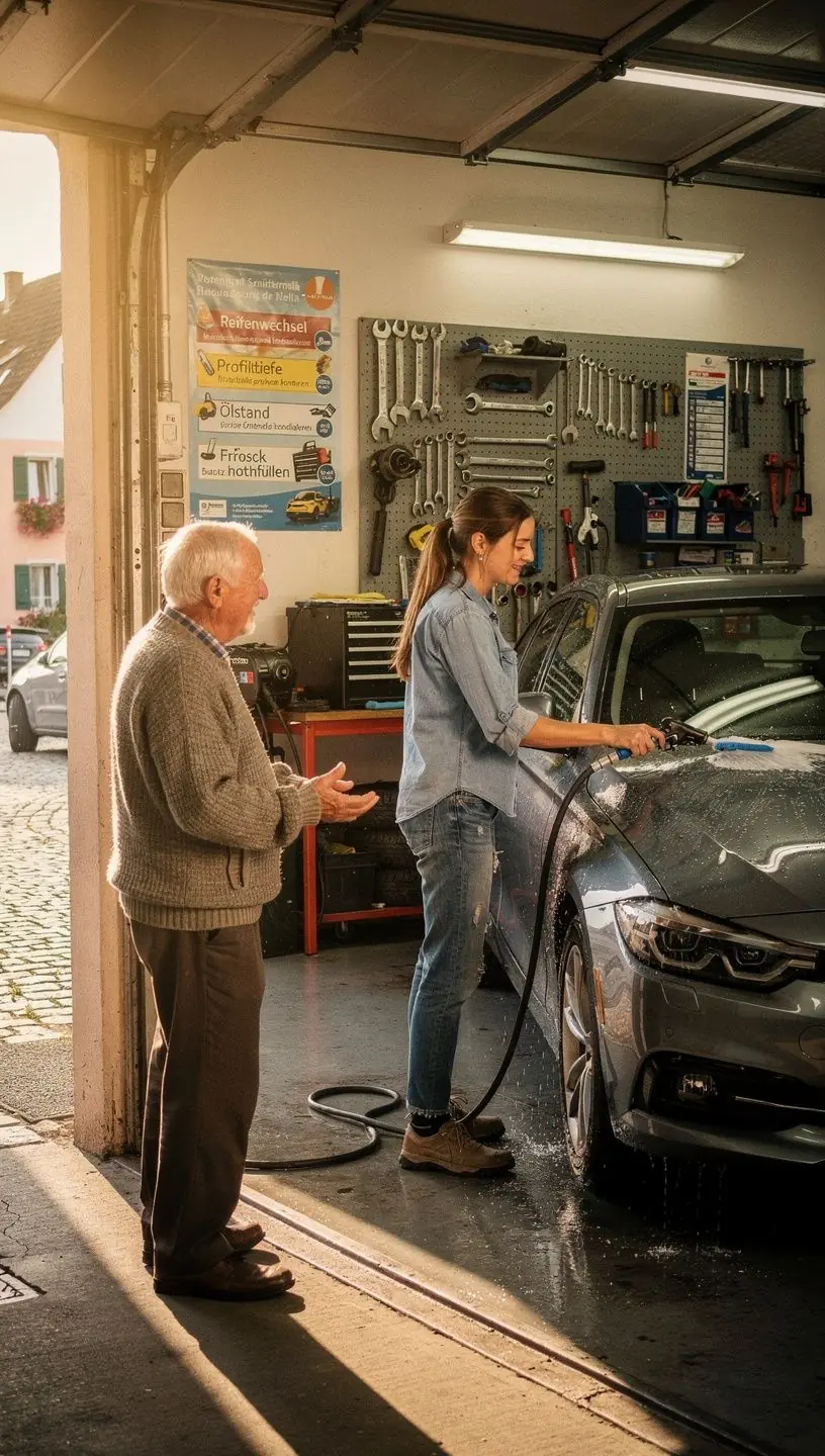 Helle Scheinwerfer werden in Werkstatt justiert für verbesserte Sicht und Verkehrssicherheit.